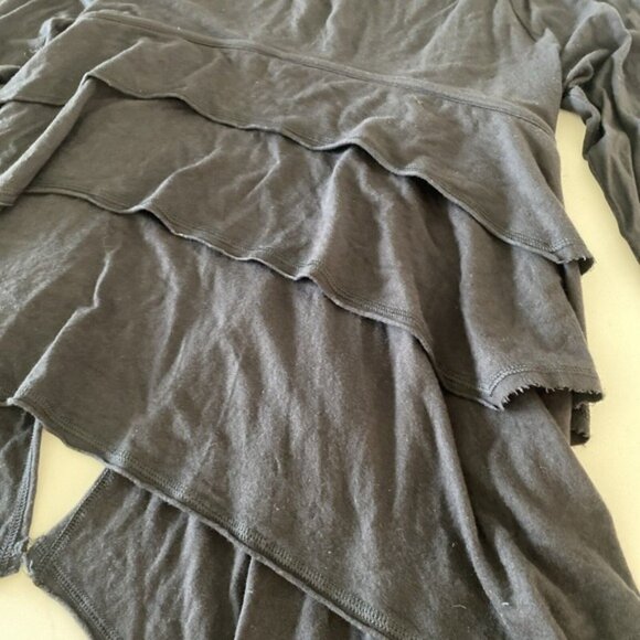 PrAna Cardigan Cascade Waterfall Open Front Sweater Organic Cotton Black Sz M - Picture 7 of 9